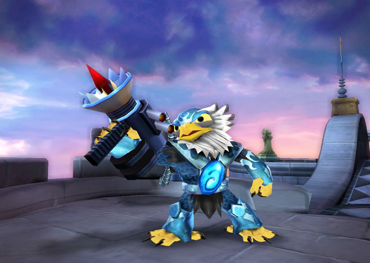 Images du jeu Les figurines de Skylanders Giants échelonnées dans le temps.