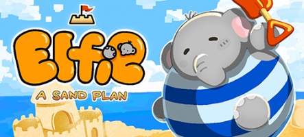 Elfie, un éléphant qui fait des châteaux de sable Elfie, un éléphant qui fait des châteaux de sable